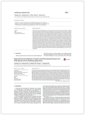 我校李棟教授團隊在含相變材料玻璃圍護結構研究中取得突破性進展